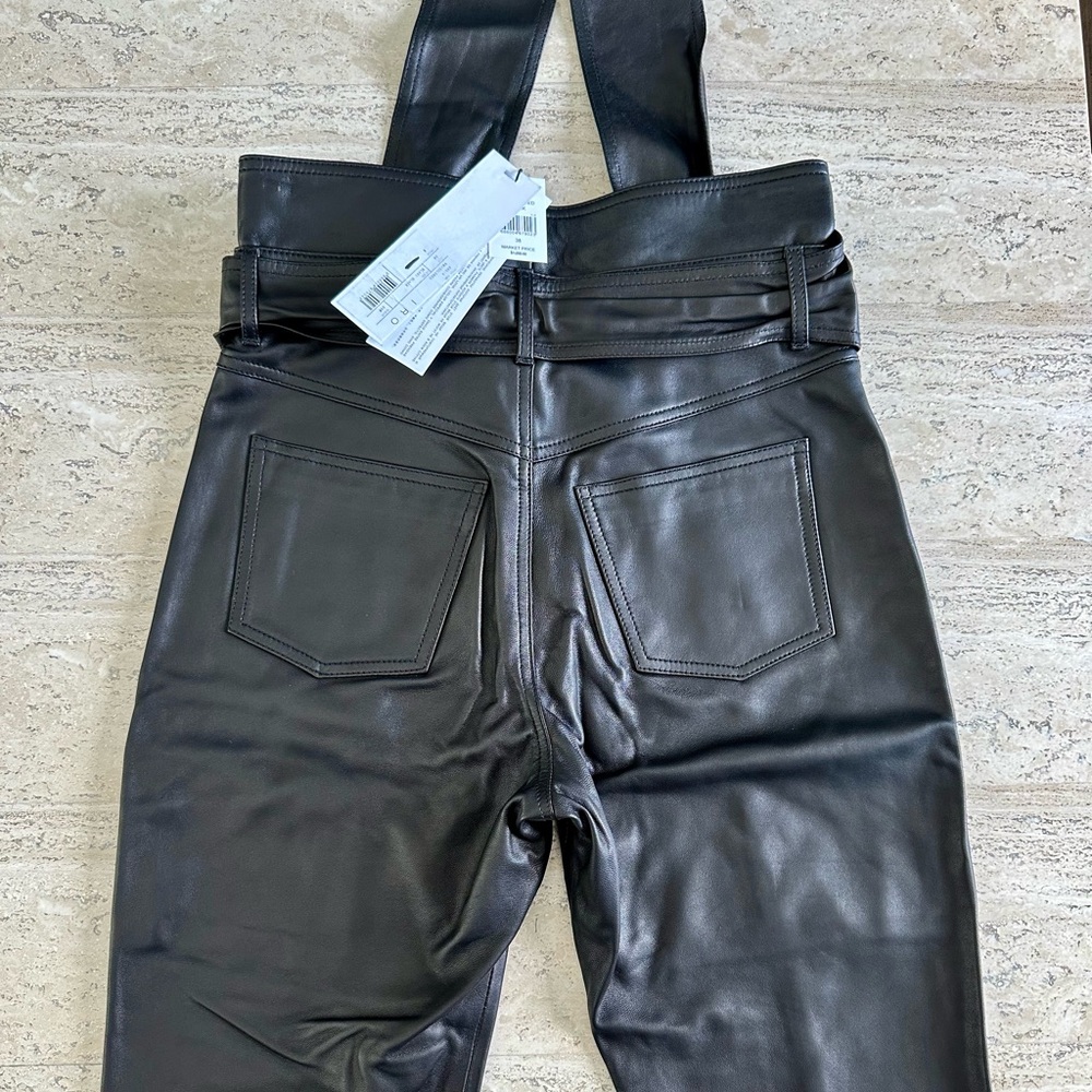 IRO Eldred belted leather tapered pants